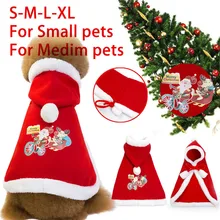 Забавный плащ для питомца, красный, Рождественский, новинка, Новогодний для домашних собак, Стильный плащ с капюшоном, трансформированное пальто для кошек, собак, интересная одежда@ 5
