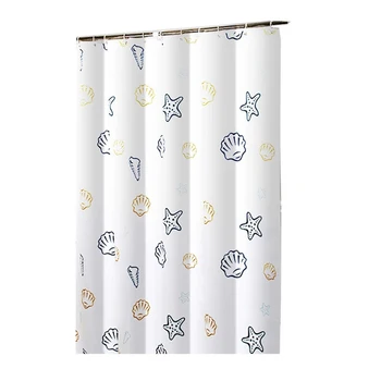 

Hot Sale Ocean World Shower Curtain Bathroom Waterproof Polyester Shower Curtain Leaves Printing Curtains For Bathroom Shower