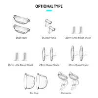 YOUHA Breast Pump Replacement  Accessory  Diaphragm/ Duckbill Valve/Little Breast Shield/ Breast Shield/ 8oz Cup/ Connector 1