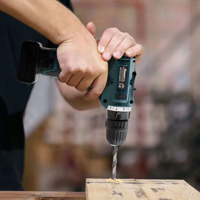 LOMVUM Electric Drill Waterproof Parafusadeira Rechargeable Electric Screwdriver Multifunction Power Tools Mini Cordless Drill