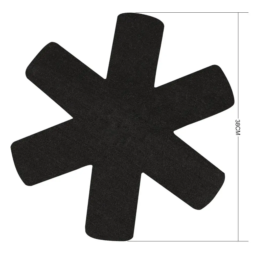 Black 3pcs Нескользящие Защитные пленки из нетканого материала для столовых Горшков и сковородок, разделитель кухонной посуды - Цвет: Black 3pcs