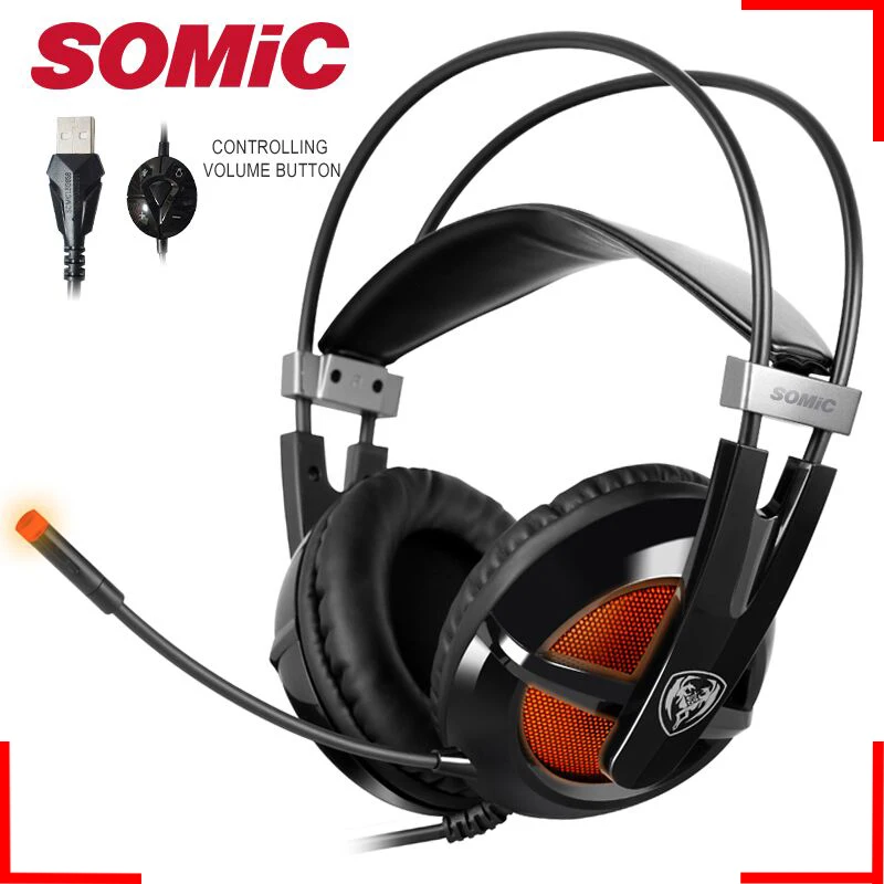 Somic G938 USB Виртуальный 7 1 стерео проводные Игровые наушники с микрофоном игровая
