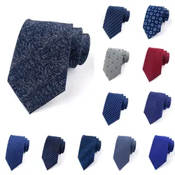 New Luxury 100% Natural Silk Neck Tie for Men 9cm Formal Shirt Geometric Striped Dots Flower Ties Wedding Party Gifts for Men