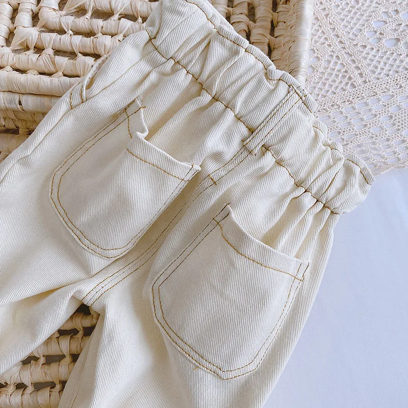 MILANCEL Autumn Fashion Denim Kids Baby Girls and Boys Jeans  Straight Toddler Pants 4