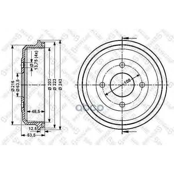 6025-2532-Sx_барабан Тормозной! Ford Mondeo 1.6i-1.8td 93 Stellox 60252532sx Stellox арт. 60252532SX