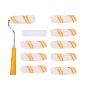 

4Inches Mini Paint Roller Brushes Set(1 * Bracket+10 * Brushes) for Home Wall Decorative Tool