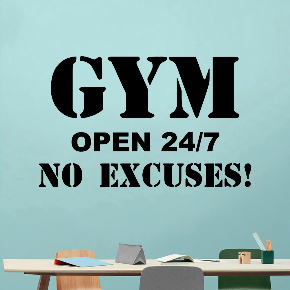 Hot Sale Gym Decal Frase Wall Stickers For Gym Fitness Room Motivation Wall Art Decals Sticker Vinyl Mural