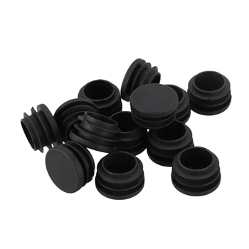 

28mm Dia Round Plastic Blanking End Cap Pipe Tubing Tube Insert 12 Pcs