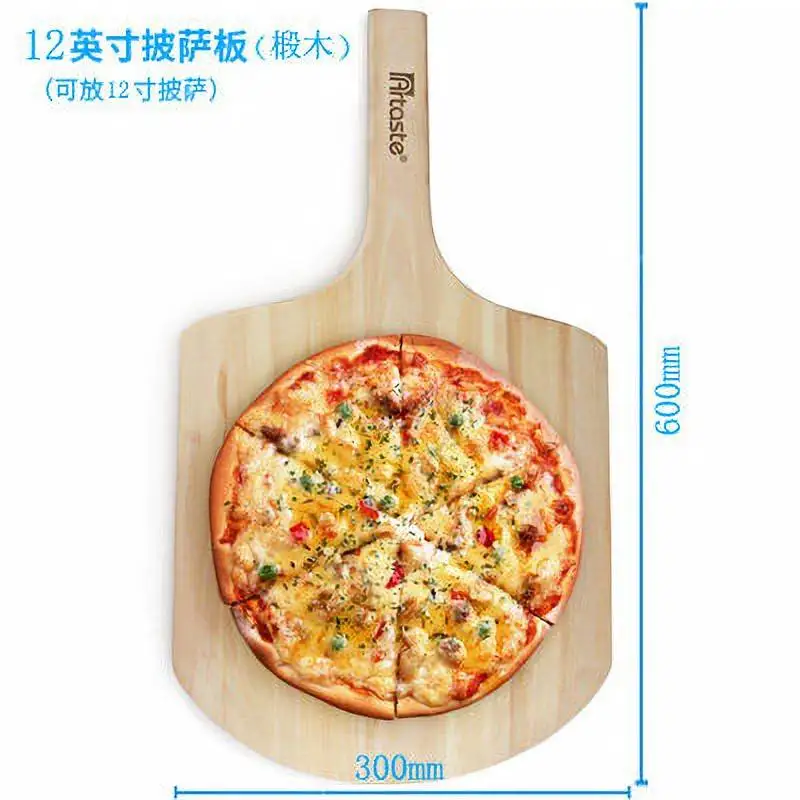 Wooden Pizza Board Western Food Tray Cutting Bread Solid Wood Round Pan Base 12 '' bake tools | Дом и сад