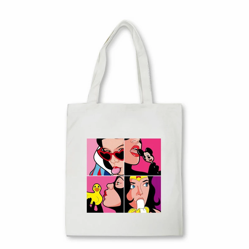 Shopping Bag Punk Band Print Canvas Shopping Bag