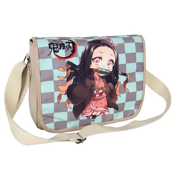 

Demon Slayer: Kimetsu No Yaiba Kamado Nezuko cosplay anime props canvas diagonal bag student cartoon schoolbag unisex gift
