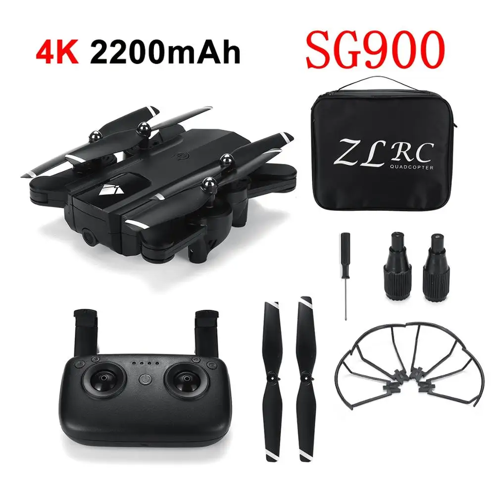 SG900S Ультра HD 1080P складной 4K gps RC Дрон Wifi FPV широкоугольная камера долгий срок службы батареи камера дроны gps камера - Цвет: black 2200mah 4k bag