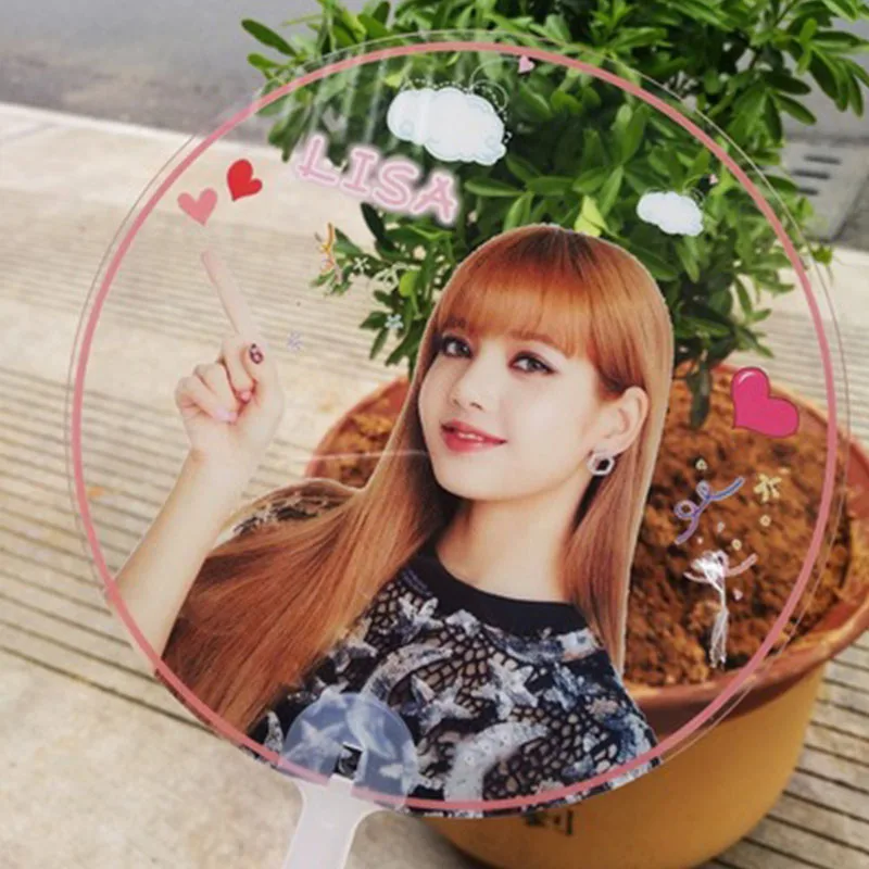 KPOP BlackPink New Album Kill This Love PVC Transparent Round Fans Summer Gift Party Decoration JISOO LISA JENNIE LXX191 - Цвет: LISA
