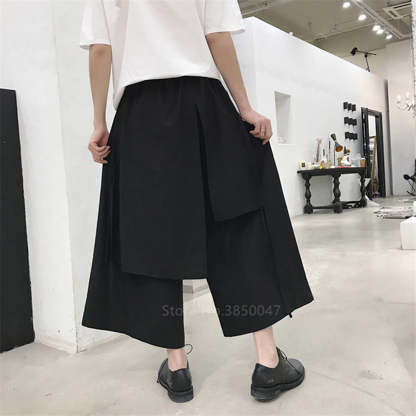 Японские шаровары мужские винтажные свободные джоггеры брюки Haori Cross Pants широкие