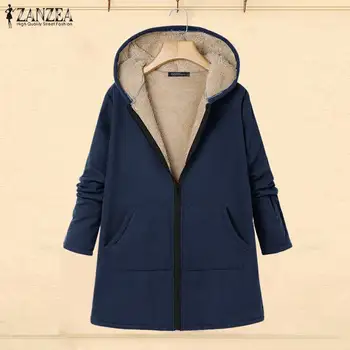 

ZANZEA Women Coats Casual Warm Outwear 2020 Autumn Winter Female Loose Fleece Fur Jackets Hoodies Pockets Overcoats Chaqueta 7