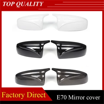 

1 Pair Real Carbon Fiber Rearview mirror cover For X5 E70 X6 E71 ABS Replacement mirror caps 2007-2013