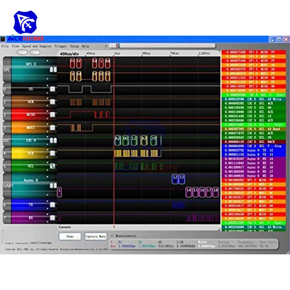 Équipement d'essai, mesure Équipements professionnels 24 MHz 8CH USB