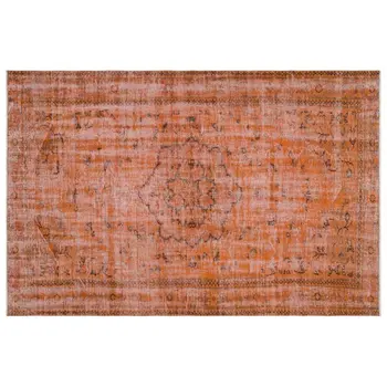 

Handmade Orange Vintage Overdyed Turkish Area Rug 183x276 Cm-6'0''X9'1''