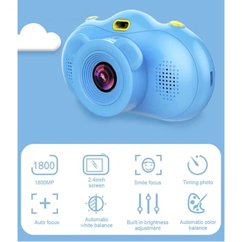 

2.4 inch Sn HD 1080P 18 Million Pixel Photo Taking Video Recording Kids Cute Cartoon Camera