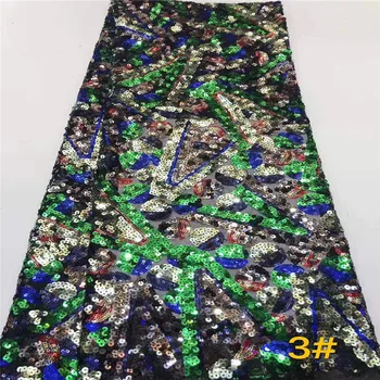 

French lace fabric 5yds/pce by dhl multicolor sequins fabrics for women asoebi dresses new arrival high quality nigerian fabric