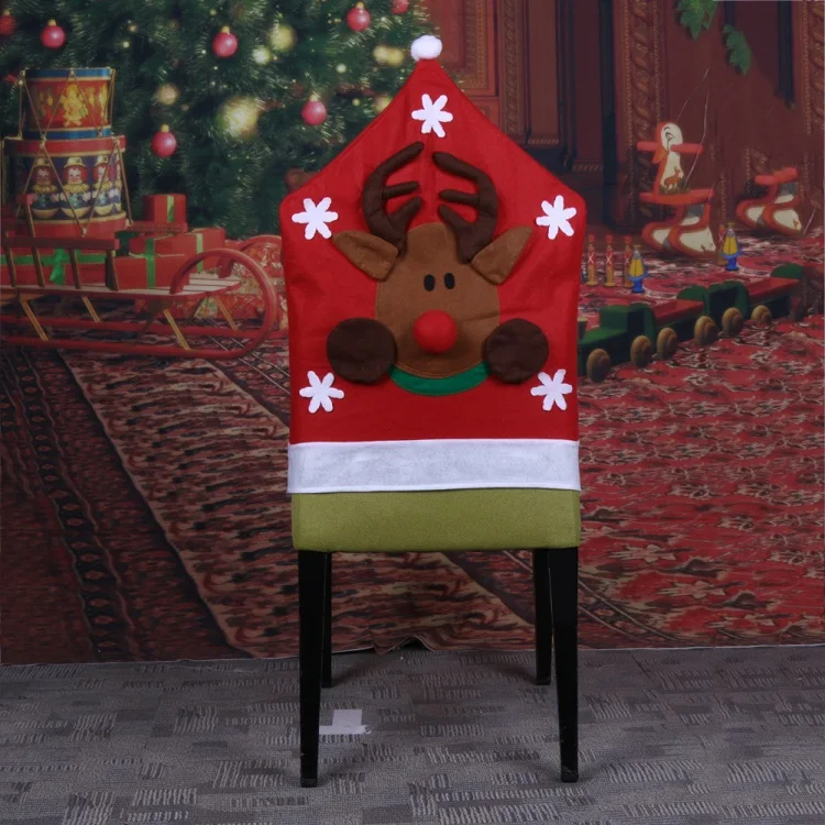 1 шт Рождественская накладка на стул шапка Санта-Клауса нетканый обеденный стол и стул задняя крышка рождественские украшения для дома - Цвет: one piece