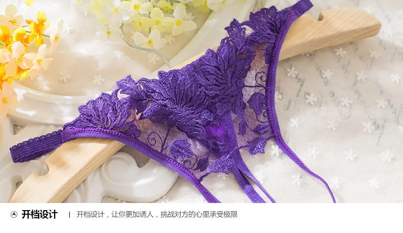 Прямая Ropa интерьер Femenina Милые стринги длинные Muyadai! Start T брюки Прозрачное нижнее белье с вышивкой