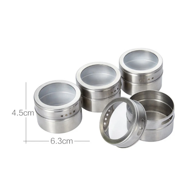 

Best! Camping Magnetic Spice Jar 304 Stainless Steel Spice Tins Storage Container Pepper Seasoning Condiment Bottle For Picnic