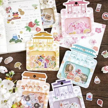 

45Pcs Kawaii Cartoon Stickers Cute Decor Stationery Stickers Paper Adhesive Sticker For Kids Scrapbooking Diary Supplies