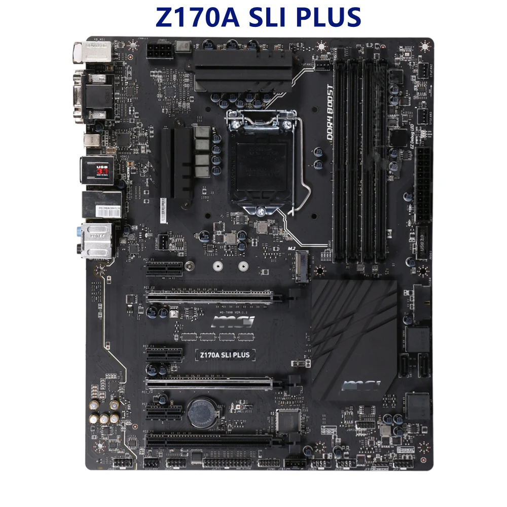 Материнская плата MSI Z170A SLI PLUS LGA 1151 Intel Z170 DDR4 64 Гб Core i7/i5/i3 PCI-E 3 0 для настольного ПК