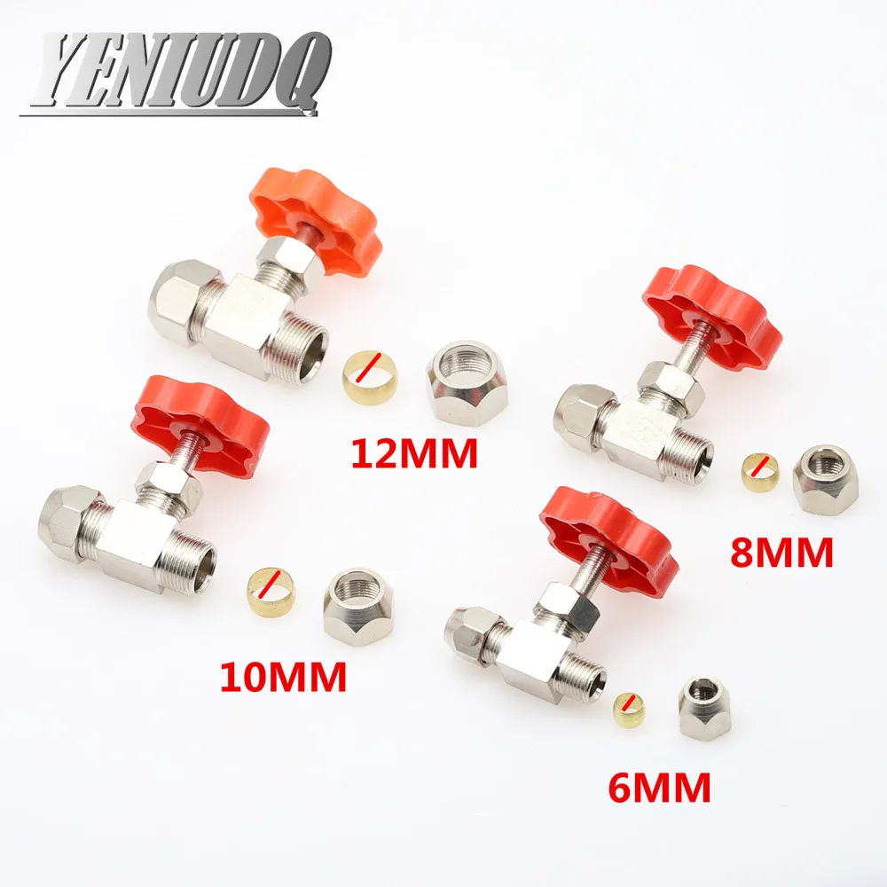 플라스틱 핸들 금속 고압 튜브 니들 타입 글로브 밸브, 구멍 직경 6mm, 8mm, 10mm, 12mm