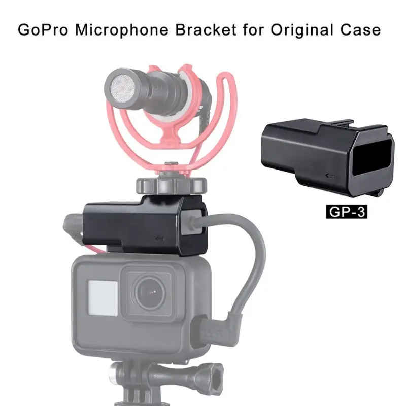Для экшн-камеры GoPro микрофонная стойка с оригинальным стеклянным корпусом для быстроразъемного адаптера для GoPro 7/6/5 аксессуары держатель микрофона