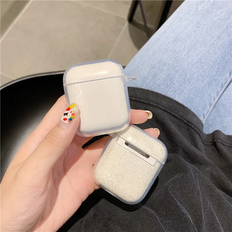 Чехлы для AirPods прозрачный Шикарный чехол для наушников Apple Air Pods зарядная коробка мягкий прозрачный чехол из ТПУ для кожи Airpods