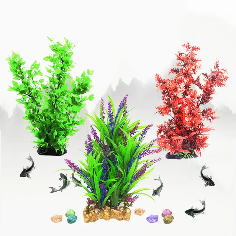 

Large Simulation Artificial Plants Aquarium Fish Tank Decor Water Ornament Plant Aquarium Plastic Grass Decoration Accessories
