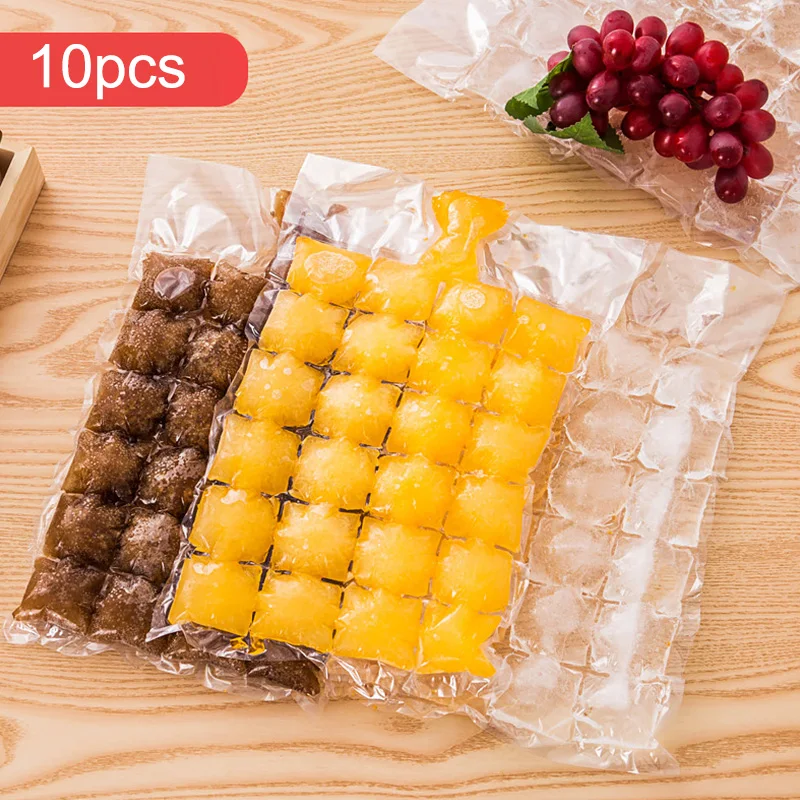 10pcs/pack Disposable Ice-making Bags Self-sealing Ice Cube Tray Mold Home Kitchen Gadgets Summer DIY Drinking Tool | Дом и сад