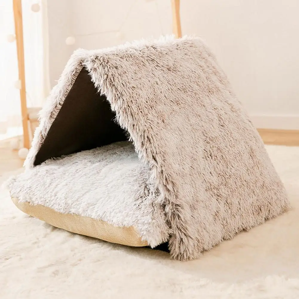 Cat Bed House Soft Plush Kennel Puppy Tent Small Dogs Cats Nest House Winter Warm Sleeping Pet Dog Bed Pet Mat Supplies 1