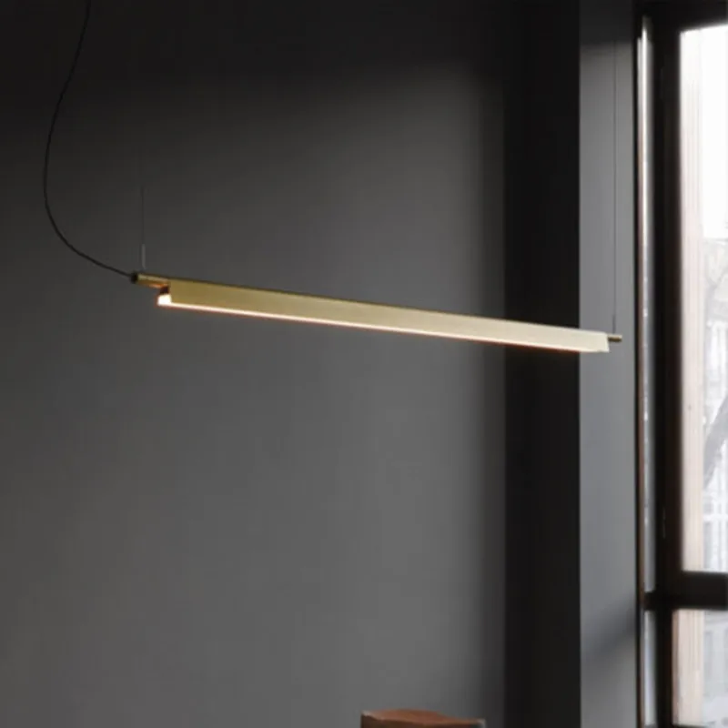

linear LED pendant lamp light designer suspension hanging cord light gold/black bar office dinning table LED hanging lamp light