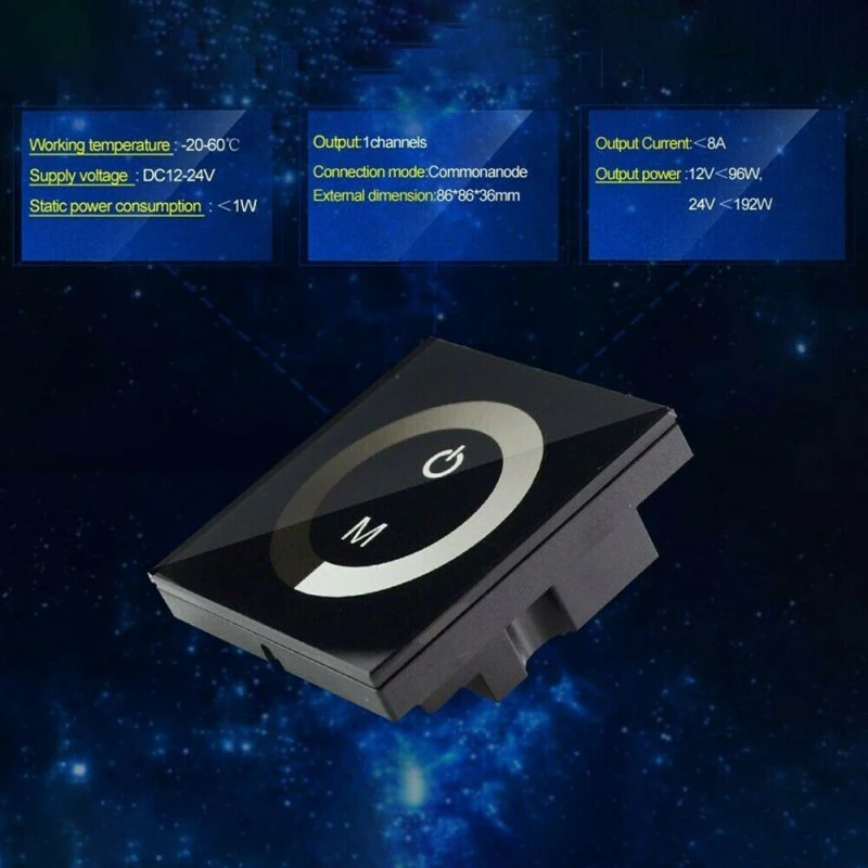 DC12V 24V один Colorwall настенный сенсорный Панель контроллер Стекло диммер для