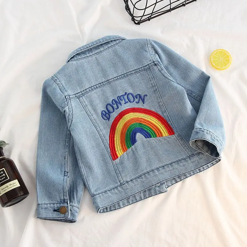 Girls Cartoon Rainbow Jacket Children Coat Spring And Autumn New Style Korean-style Children Baby CHILDREN'S Jacket