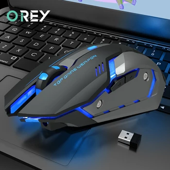 

2.4G Wireless Mouse USB Rechargeable Silent Button Gaming Mouse for Laptop Mic PC Gamer Computer Business Magic Ergonomic Mouse