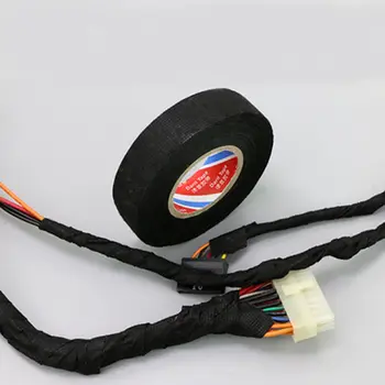 

1pc Heat-resistant Wiring Harness Tape Looms Wiring Harness Cloth Fabric Tape Adhesive Cable Protection 19mm x 15M