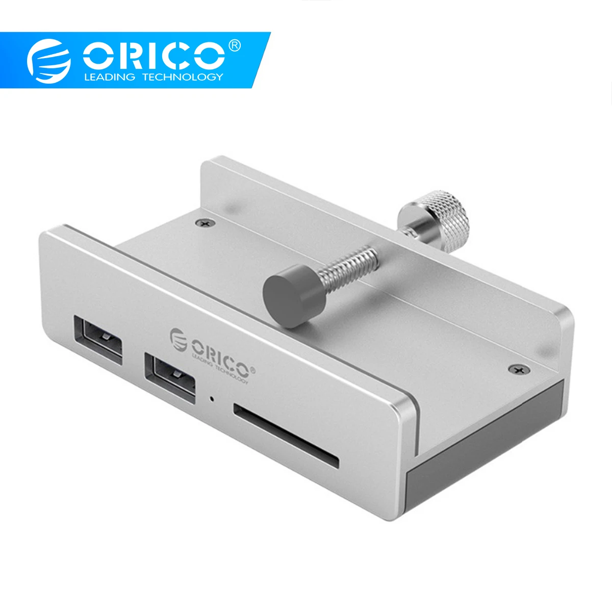 Цена ORICO, font b USB b font 3,0 концентратор с зажимом и кардридером, алюминиевый сплав, 3 порта, высокоскоростной разветвитель, концентратор для настольного ноут...