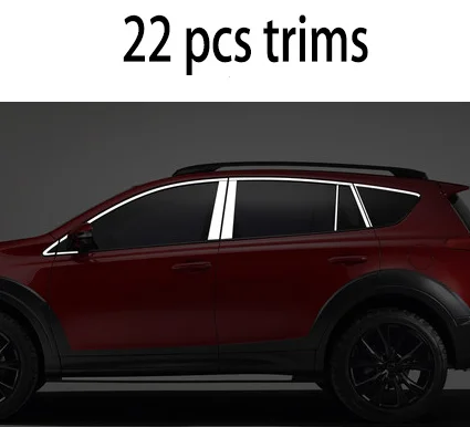 Нержавеющая сталь окна автомобиля планки для toyota RAV4 2013 xa40 - Цвет: 22 pcs trims