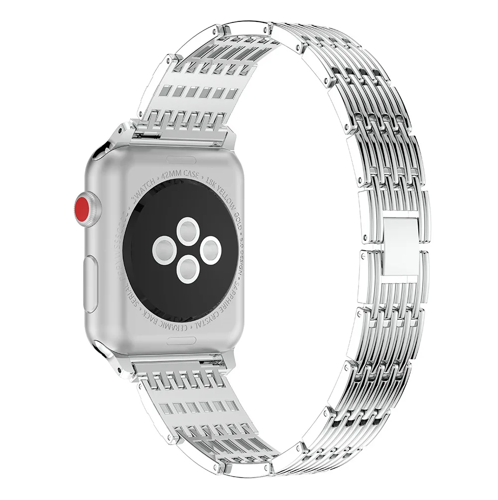 Женский Алмазный ремешок для iwatch серии 4 3 2 1 браслет ремешок из нержавеющей стали браслет для Apple Watch Band 40 мм 44 мм 38 мм 42 мм