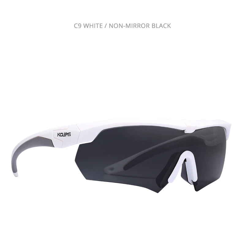KDEAM высококачественные спортивные солнцезащитные очки для мужчин прочный TR90 материал оправы цельный Lense с УФ защитой - Цвет линз: C9