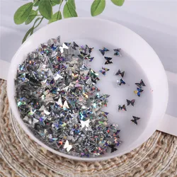 Vibrant Butterfly Nail Sequins - 12 Color Set for DIY Nail Art Decoration (10g) (Laser Silver)