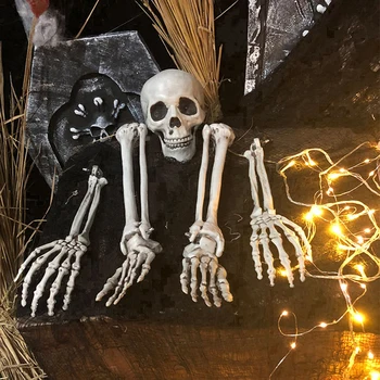 

Halloween Horror Hand Joints Human Skeleton Decoration Halloween Party Prop Home Terror Simulation Hand Bone Skull Ornament