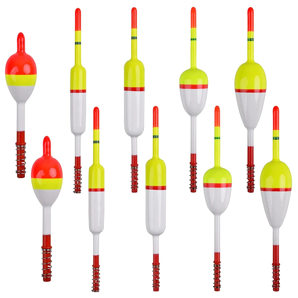 

12Pcs Fishing Floats Wood Spring Oval Stick Floating Slip Bobbers Buoy Fishing Tackle for Crappie Panfish Walleyes Fishing rigs