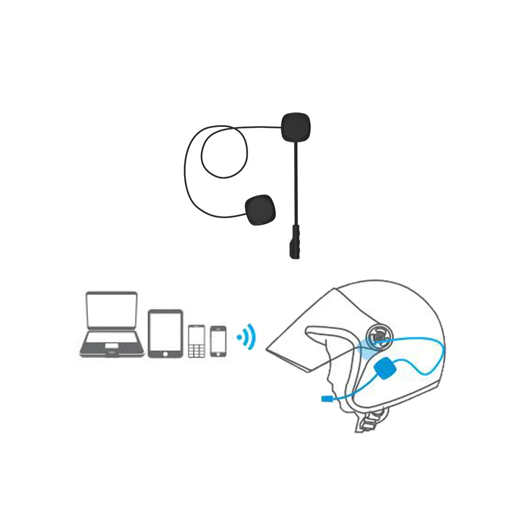 Motorcycle Bluetooth 5.0 Helmet Headset, Wireless Hands-free Intercom, Phone Connection Auto Answer and Music Player for Riding