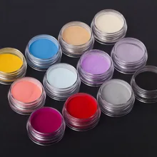 12 бутылок/набор, 12 цветов, пудра для дизайна ногтей, пыль, УФ-гель, дизайн, 3D кончики, глиттер, строительный полимер, акриловая пудра для украшения ногтей# GD12