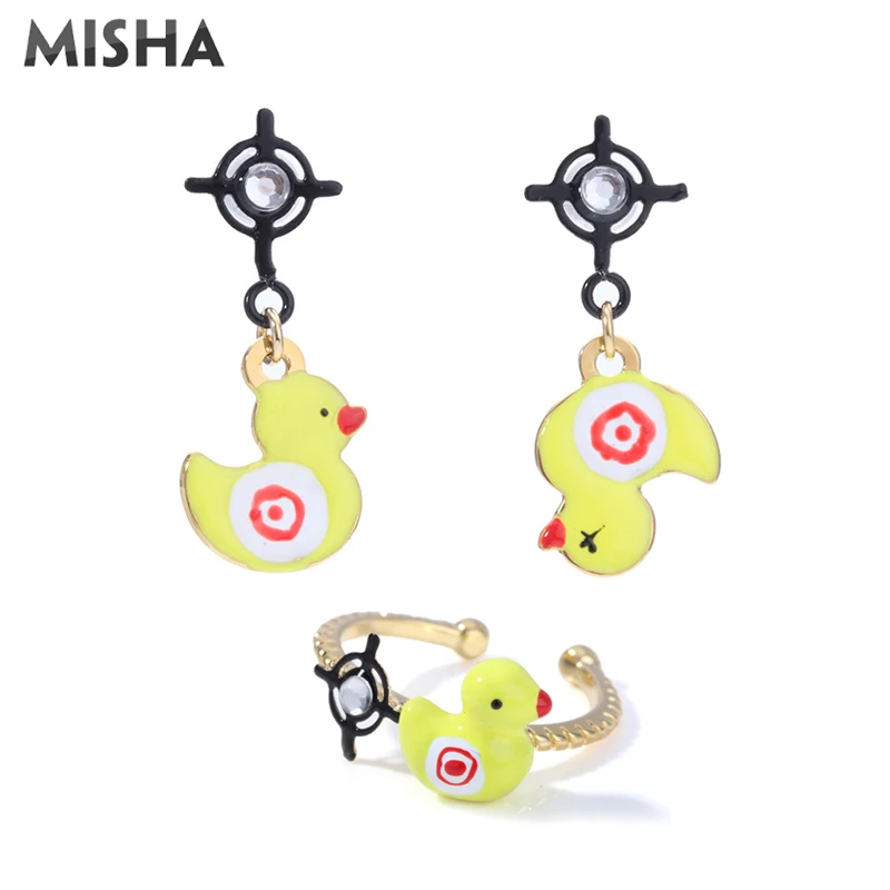 

MISHA Stud Earrings And Rings Jewelry Sets For Women Handmade Earrings Charm Jewelry For Girls Ladies Party Wedding Gifts L653